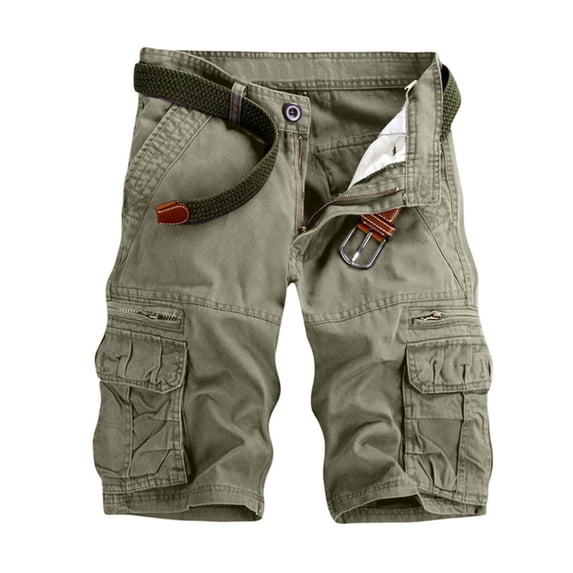 Homenesgenics Men's Shorts Cargo Solid Color Outdoor Sports Workwear Pants Gray 38