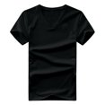 thumbnail image 1 of Homenesgenics Mens Shirts Men Tops T Shirts for Man Men's-Neck Solid Color Short Sleeve Top Short Sleeve-Neck Blouses Shirts Black XXXXL, 1 of 9