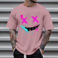 thumbnail image 1 of Homenesgenics Mens Shirts Men Tops T Shirts for Man Summer Fashion Casual Men's Round Neck Printed T-Shirt Top Pink XXL, 1 of 4