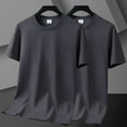 thumbnail image 1 of Homenesgenics Mens Shirts Size 3x Summer Casual Casual Fashion Solid Color Oversized Short Sleeve Crew Neck Top Gray XXL, 1 of 8