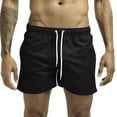 thumbnail image 1 of Homenesgenics Mens Shorts Athletic Men's Casual Running & Training Straight-Leg Double-Layer Shorts with Mesh Pockets, Zipper Pockets, and Drawstring, 3/4-Length Sports & Beach Shorts Black XXL, 1 of 5