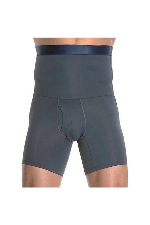Mens Shorts Athletic Men's Solid-Color High-Waisted Tummy-Tucking, Butt-Lifting Shaping Shorts with Crotch Compression, Double-Layer Quick-Dry 5-Inch Shorts Gray XXXXL