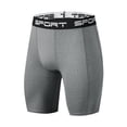 thumbnail image 1 of Homenesgenics Mens Shorts Athletic Men's Tight-Fitting Solid-Color Stretch 5-Inch Running Base Layer Fitness Training Shorts Gray L, 1 of 6