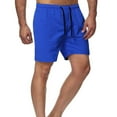 thumbnail image 1 of Homenesgenics Mens Shorts Clothing under $5 Fashion Man Solid Elastic Waist Mid Waist Loose Pockets Bandage Short Pants, 1 of 4