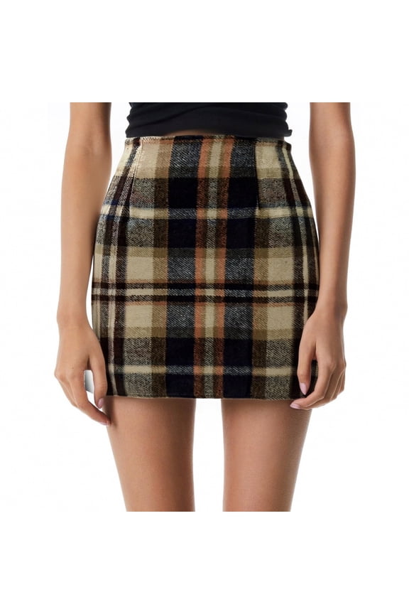 Plaid Skirt for Women Plus Size Women's Plaid Skirt,Women's Tartan A-Line Skirt, Winter Flannel Skirt,Plaid Mini Skirt Women,Christmas Skirt Multicolor M