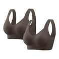 thumbnail image 1 of Homenesgenics Plus Size Bras for Women 2pcs Women Fashion Sports Bra Underwear Bra Full-Coverage Bra Brown XXXXXL, 1 of 9