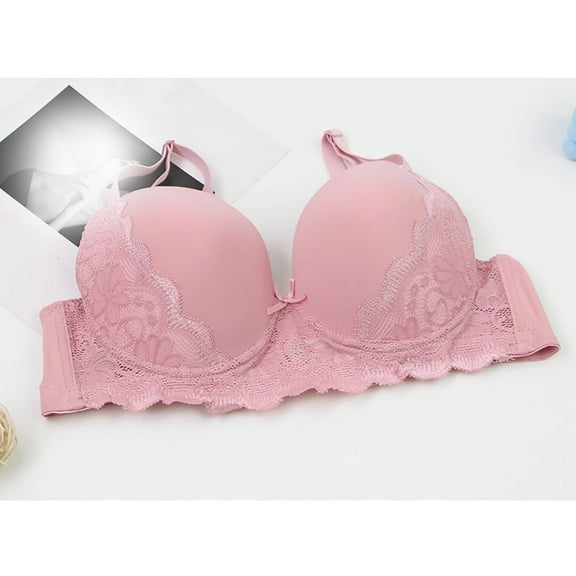 Homenesgenics Plus Size Bras for Women Women's Seamless Push Up Lace Sports Bra Comfortable Breathable Base Tops Underwear Pink L