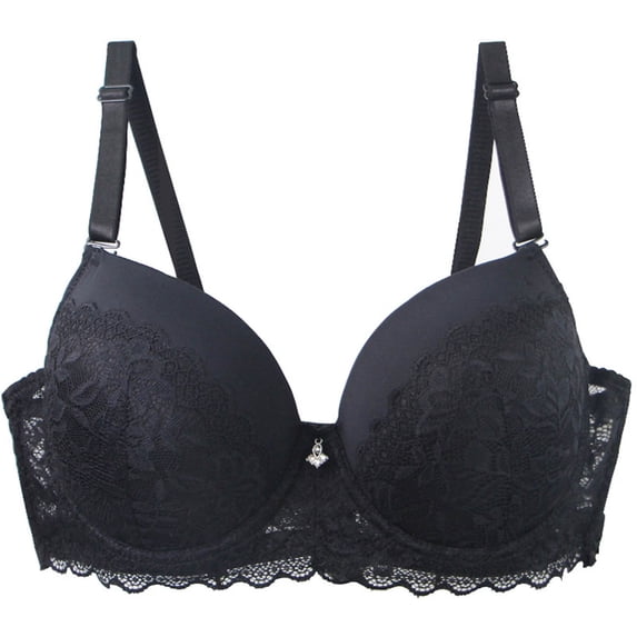 Homenesgenics Plus Size Bras for Women Women's Solid Color Maternity Sleeping Underwear with Underwear Women Daily Bra Black 90C