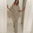 thumbnail image 1 of Homenesgenics Plus Size Dresses for Women on Ladies Back Big Leaf Wrapped Chest and Shoulder BlingBling Package Hip Split Evening Dress Gifts for Women, 1 of 5