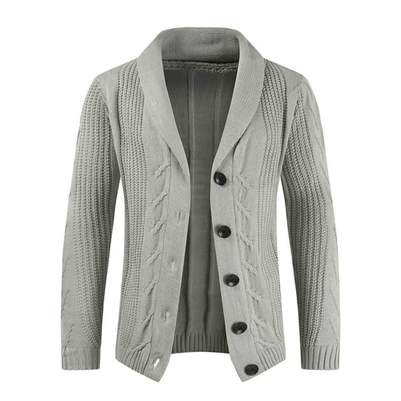 Homenesgenics Plus Size Fall Tops Cardigan Solid Color Personality Slim Button Everyday Casual Sweater Men Clothes