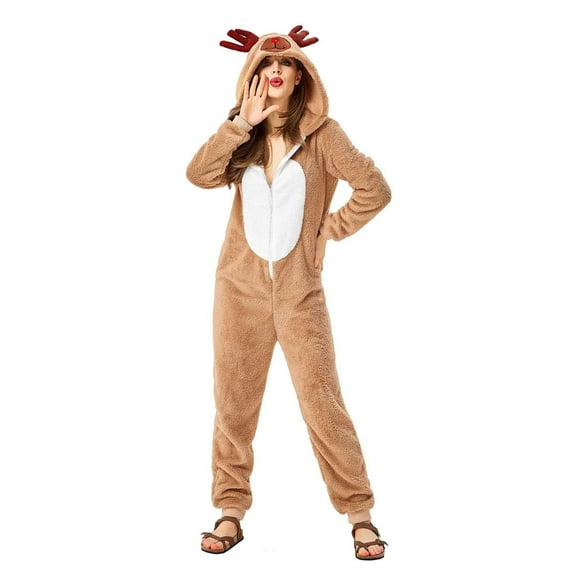 Homenesgenics Plus Size Womens Pajama Sets Unisex Adult Bear Sleepwear onesie Winter Pocket Loose Funny Thicken Pajamas