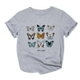 thumbnail image 1 of Homenesgenics Plus Size Womens Tops Women's Fashion Casual Loose Butterfly Print Round Neck Top T-Shirt Gifts for Women, 1 of 3