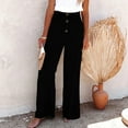 thumbnail image 1 of Homenesgenics Plus Size under $10 Wide Leg Women Casual Solid Pants Comfortable Elastic High Waist Wide Leg Casual Loose Beach Pants, 1 of 5