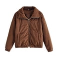 thumbnail image 1 of Homenesgenics Puffer Jacket for Women Casual Colored Long-sleeved Hooded Coats Brown M, 1 of 2