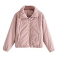thumbnail image 1 of Homenesgenics Puffer Jacket for Women Casual Colored Long-sleeved Hooded Coats Pink S, 1 of 3