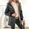 thumbnail image 1 of Homenesgenics Puffer Jacket for Women Solid Long Sleeved Hooded Coats Black S, 1 of 8