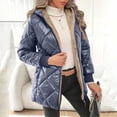 thumbnail image 1 of Homenesgenics Puffer Jacket for Women Solid Long Sleeved Hooded Coats Blue L, 1 of 8