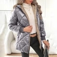 thumbnail image 1 of Homenesgenics Puffer Jacket for Women Solid Long Sleeved Hooded Coats Gray S, 1 of 8