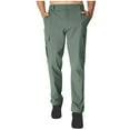 thumbnail image 1 of Homenesgenics Regular Fit Straight Legs Work Pants for Men with Side Pockets Outdoor Hiking Pants Breathable and Sweat Absorbing Stretch Pant Tapered Chino Pants Green XXXL, 1 of 8