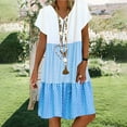 thumbnail image 1 of Homenesgenics ! Womens Plus Size $5 Fashion Women's Sexy Summer Casual Sleeveless Round Neck Solid Fork Opening Dress, 1 of 6