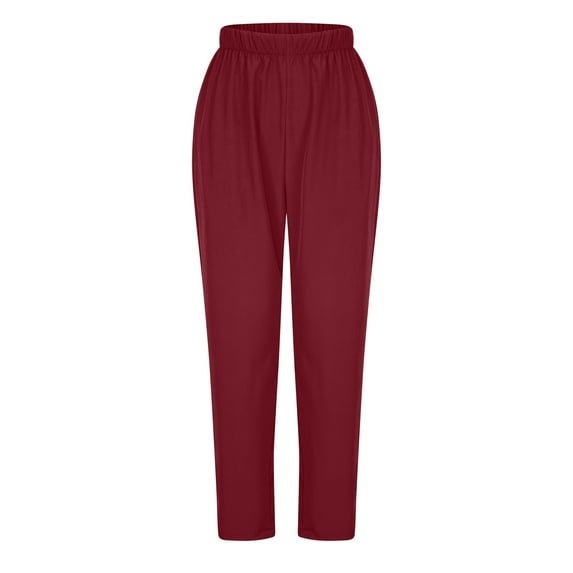 Homenesgenics Scrub Pants for Women Plus Size Women's Nurse Health Nurse Uniform Clinic Maid Nurse Uniform Protective Clothing Long Pants Red L