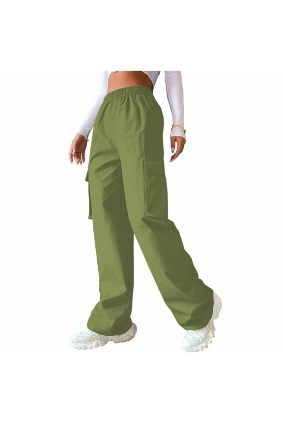 Scrub Pants for Women Women's Casual Pants Cowboy Pocket Straight Cylinder Overalls Solid Color