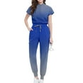 thumbnail image 1 of Homenesgenics Scrubs for Women Set,Nursing Uniforms Set Plus Size,Caregiver Uniform/Carer Uniform,Solid-Color Scrubs Set,Loose Drawstring Pants & Short-Sleeve V-Neck Top with Pockets Blue S, 1 of 3