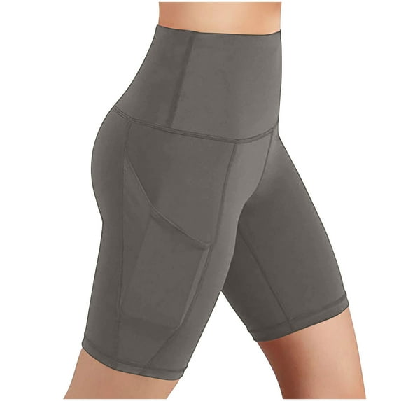 Homenesgenics Shorts for Women Plus Size Lightweight Breathable Sporty Women Basic Slip Shorts Compression Workout Leggings Yoga Shorts Pants Gray XXL