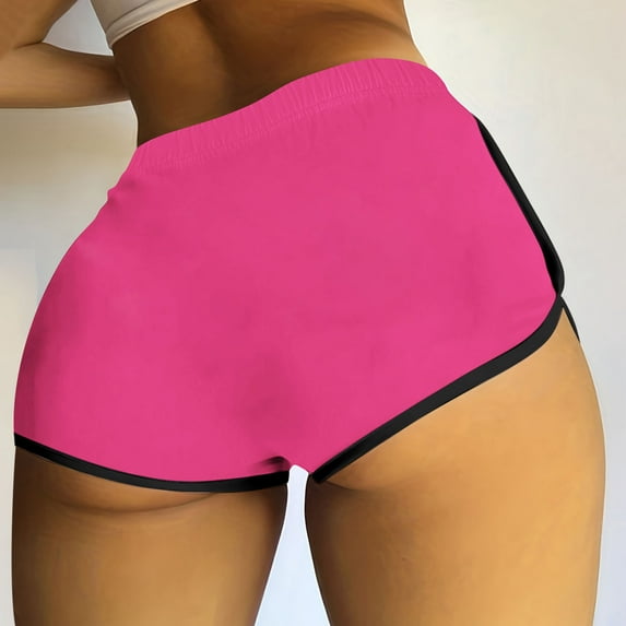 Homenesgenics Shorts for Women Plus Size Lightweight Breathable Sporty Fashion Sexy Women's Solid Casual Shorts High Waisted Ladies Shorts Pink S