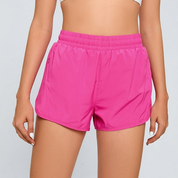 Homenesgenics Shorts for Women Plus Size Lightweight Breathable Sporty Women's Summer Solid Pocket Casual Sports Shorts Pink XL