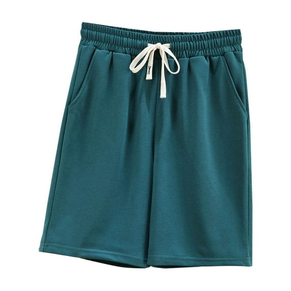 Homenesgenics Shorts for Women Plus Size Lightweight Breathable Sporty Women's Summer Solid Pocket Home Casual Sports Shorts Green XXXL