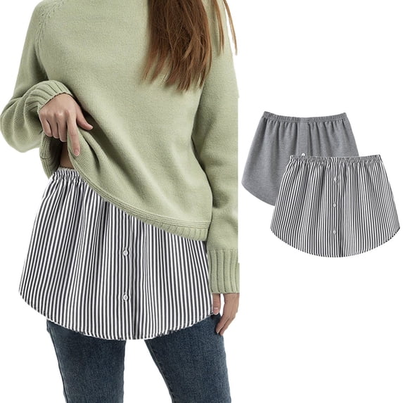 Homenesgenics Skirt for Women Plus Size Women's Shirt Extension Skirt Shirt Extension Blouse Skirt Blouse Extension Mini underskirt Gray XXL