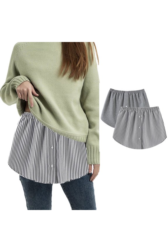 Skirt for Women Plus Size Women's Shirt Extension Skirt Shirt Extension Blouse Skirt Blouse Extension Mini underskirt Gray XXL