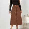 thumbnail image 1 of Homenesgenics Skirt for Women Denim Women's Fashion Mid Long Leopard Sexy Print High Waist A-Line Skirt Skirt Brown S, 1 of 7