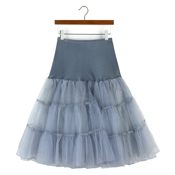 Homenesgenics Skirt for Women Denim Women's Fashionable Summer Retro High-Waisted Gauze Puffy Skirt Party Skirt Gray XL