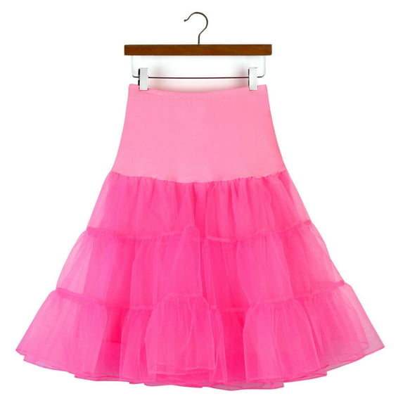 Homenesgenics Skirt for Women Denim Women's Fashionable Summer Retro High-Waisted Gauze Puffy Skirt Party Skirt Pink S