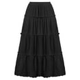 thumbnail image 1 of Homenesgenics Skirt for Women Long Fashion Women Casual High Waist Solid Long Ankle Pleated Skirt Black M, 1 of 4