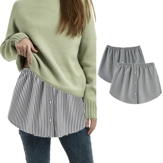 Homenesgenics Skirt for Women Plus Size Women's Shirt Extension Skirt Shirt Extension Blouse Skirt Blouse Extension Mini underskirt Gray L