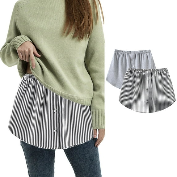 Homenesgenics Skirt for Women Plus Size Women's Shirt Extension Skirt Shirt Extension Blouse Skirt Blouse Extension Mini underskirt Gray M