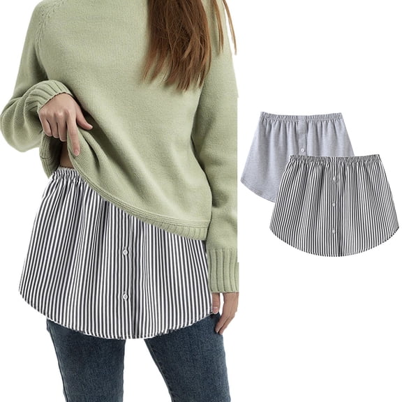 Homenesgenics Skirt for Women Plus Size Women's Shirt Extension Skirt Shirt Extension Blouse Skirt Blouse Extension Mini underskirt Gray XL