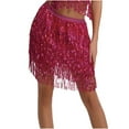 thumbnail image 1 of Homenesgenics Skirt for Women Plus Size Women's Sexy Hip Scarf Sequined Tassel Waist Scarf Adult Female Belly Dance Dress Waist Chain Skirt Pink M, 1 of 3