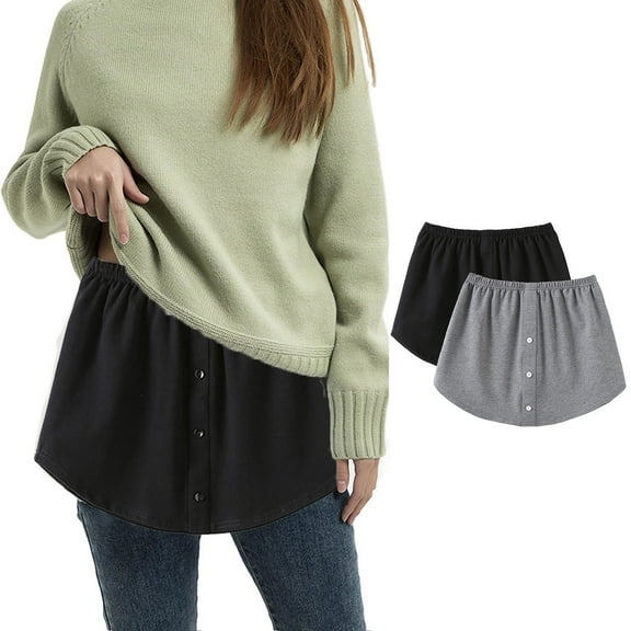 Homenesgenics Skirt for Women Plus Size Women's Shirt Extension Skirt Shirt Extension Blouse Skirt Blouse Extension Mini underskirt Gray S