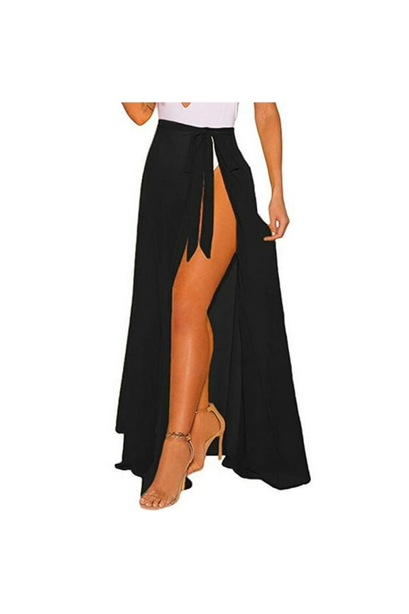 Skirt for Women Short Fashion Women Swimsuit Cover Up Mesh Bikini Swimwear Beach Cover-Ups Wrap Skirt Black L