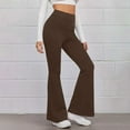 thumbnail image 1 of Homenesgenics Summer Black Pants for Women Workout Bottoms Women's Casual Slim High Elastic Waist Solid Color Sports Yoga Flare Pants, 1 of 9