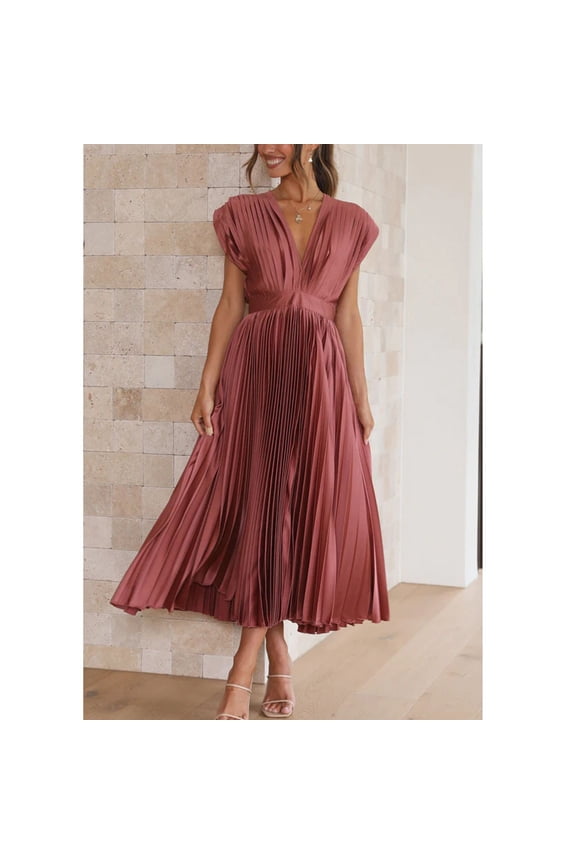 Summer Dresses for Women under $10 Free Shipping Ladylike Women's Sexy V-neck Loose Sleeveless Zippered Sleeveless Backless Dress