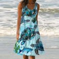 thumbnail image 1 of Homenesgenics Summer Dresses for Women under $10 Free Shipping Womens Fashion Holiday Summer Casual Printing Sleeveless Party Beach Loose Dress Green XXL, 1 of 5