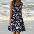 thumbnail image 1 of Homenesgenics Summer Dresses for Women under $10 Free Shipping Womens Fashion Holiday Summer Casual Printing Sleeveless Party Beach Loose Dress Pink S, 1 of 5