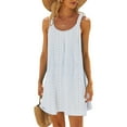 thumbnail image 1 of Homenesgenics Summer Dresses for Women Plus Size Women's Beach Dress Bikini Beachwear Coverups Casual Vacation Short Summer Dresses White XL, 1 of 9