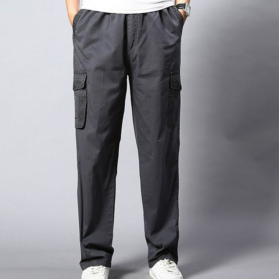 Homenesgenics Sweatpants Men's Cotton And Linen Elastic Waist Blended Breathable Comfortable Soft Beach Casual Trousers Full Length Pants