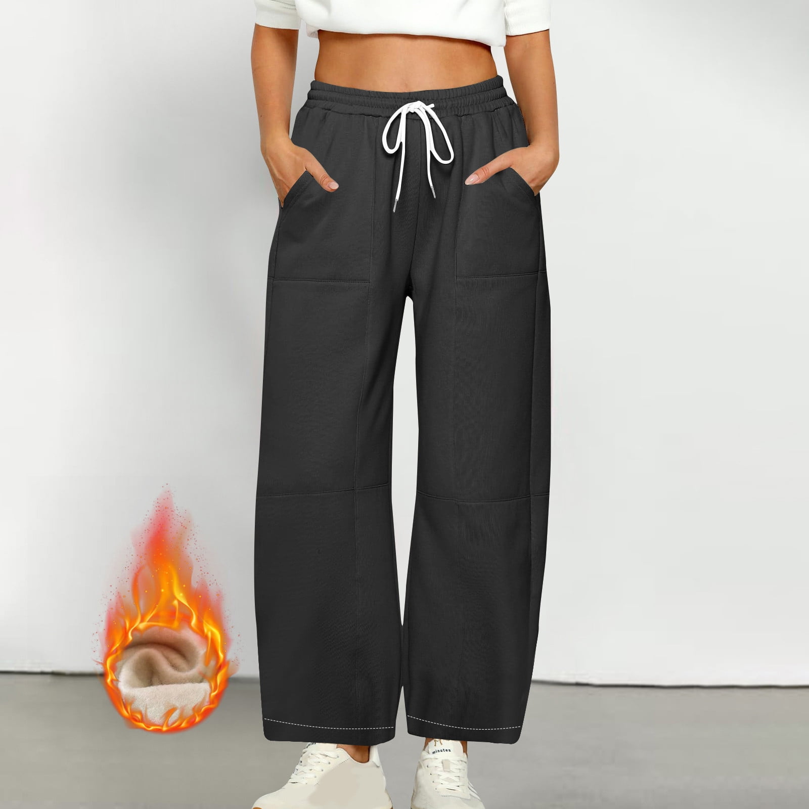 Style & Co Plus Size Solid Wide Leg Sweatpants main image 0